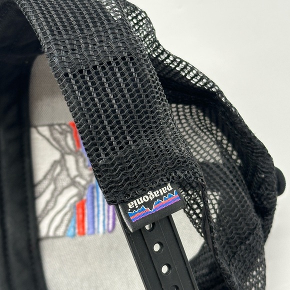 EUC Patagonia Mesh Canvas Patch Sunset Mountain Logo netplus Trucker Vintage Hat - Picture 6 of 6